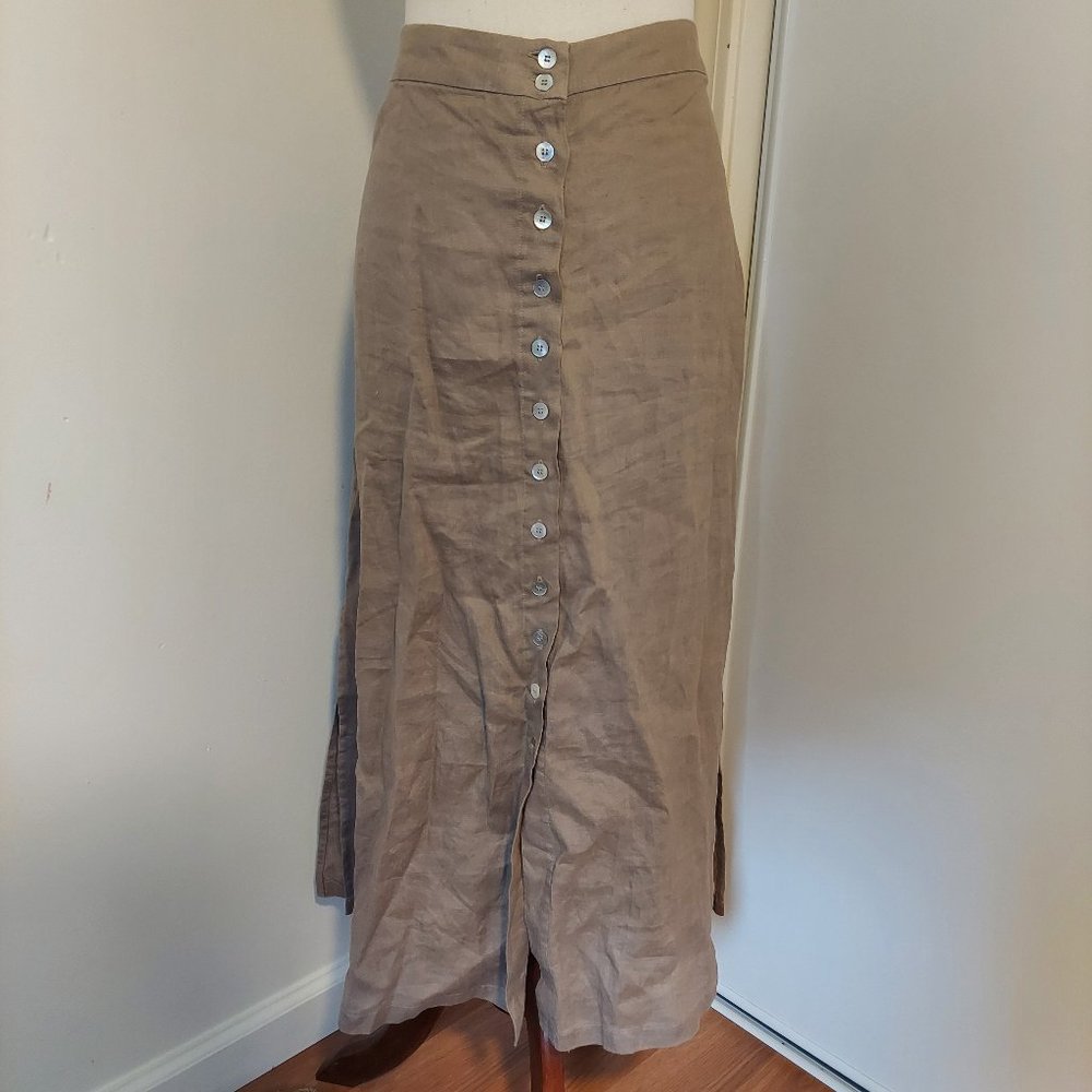 Grae Cove Linen Midi Skirt XL